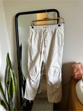 Topo Designs White Drawstring Cropped Pants